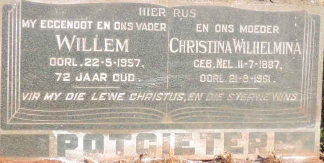 POTGIETER Willem -1957 & Christina Wilhelmina NEL 1887-1961