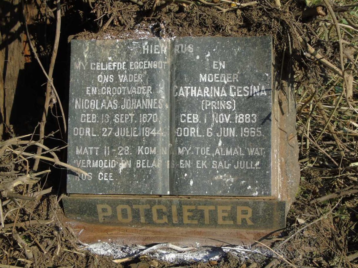 POTGIETER Nicolaas Johannes 1870-1944 & Catharina Gesina PRINS 1883-1965