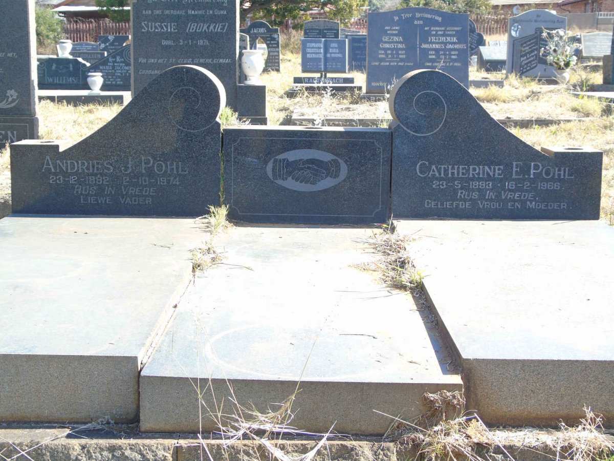 POHL Andries J. 1892-1974 &amp; Catherine E. 1893-1966