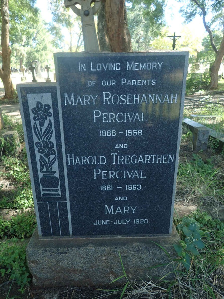 PERCIVAL Harold Tregarthen 1881-1963 &amp; Mary Rosehannah 1888-1958 :: PERCIVAL Mary 1920-1920