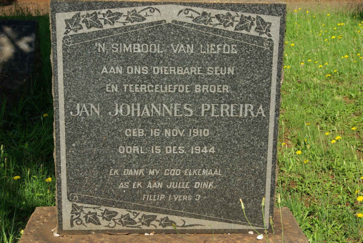 PEREIRA Jan Johannes 1910-1944