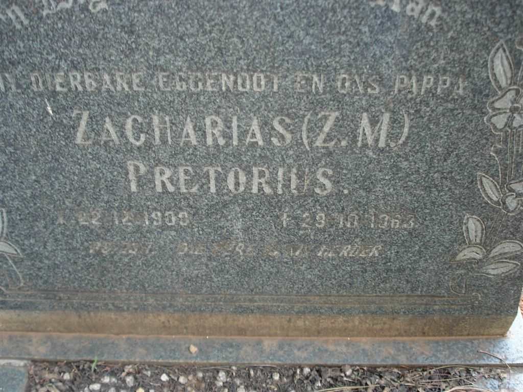 PRETORIUS Zacharias M. 1903-1963