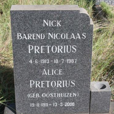 PRETORIUS Barend Nicolaas 1913-1987 &amp; Alice OOSTHUIZEN 1911-2008