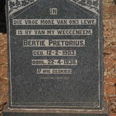 PRETORIUS Bertie 1903-1938