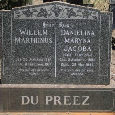 PREEZ Willem Marthinus, du 1894-1974 & Danielina Maryna Jacoba STRYDOM 1898-1957