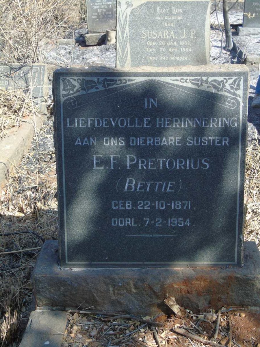 PRETORIUS E.F. 1871-1954