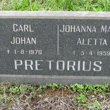 PRETORIUS Carl Johan -1976 &amp; Johanna Maria Aletta -1959