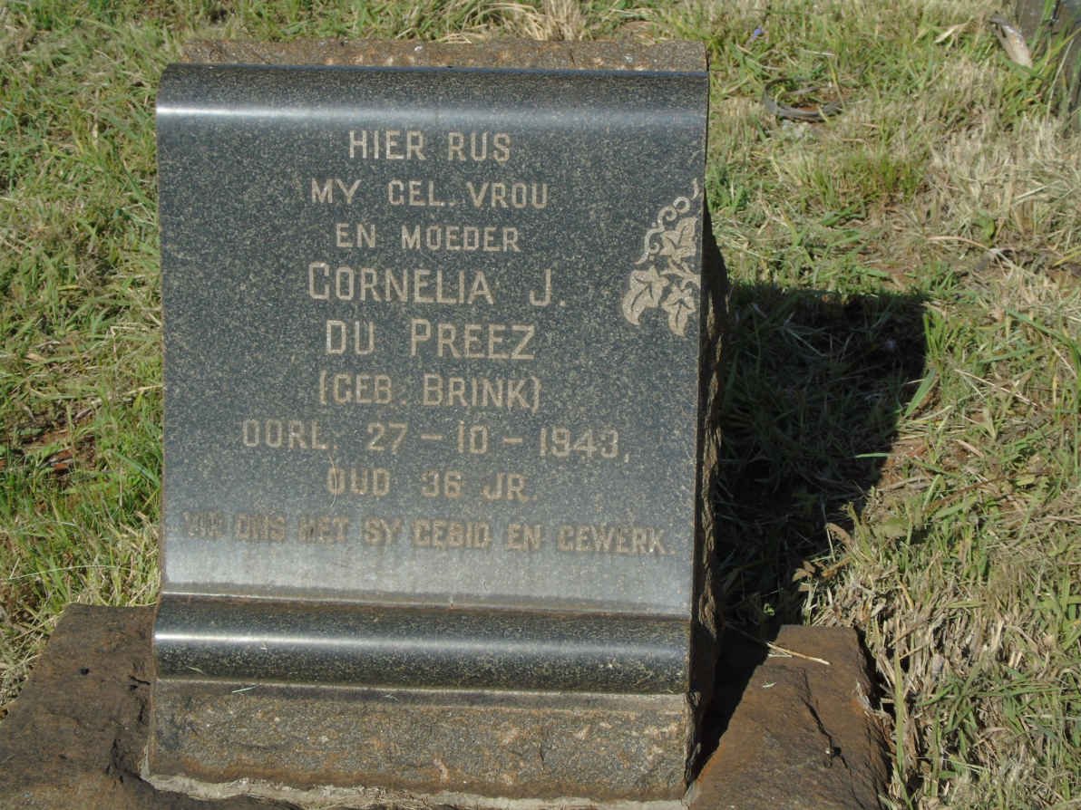 PREEZ Cornelia J., du nee BRINK -1943