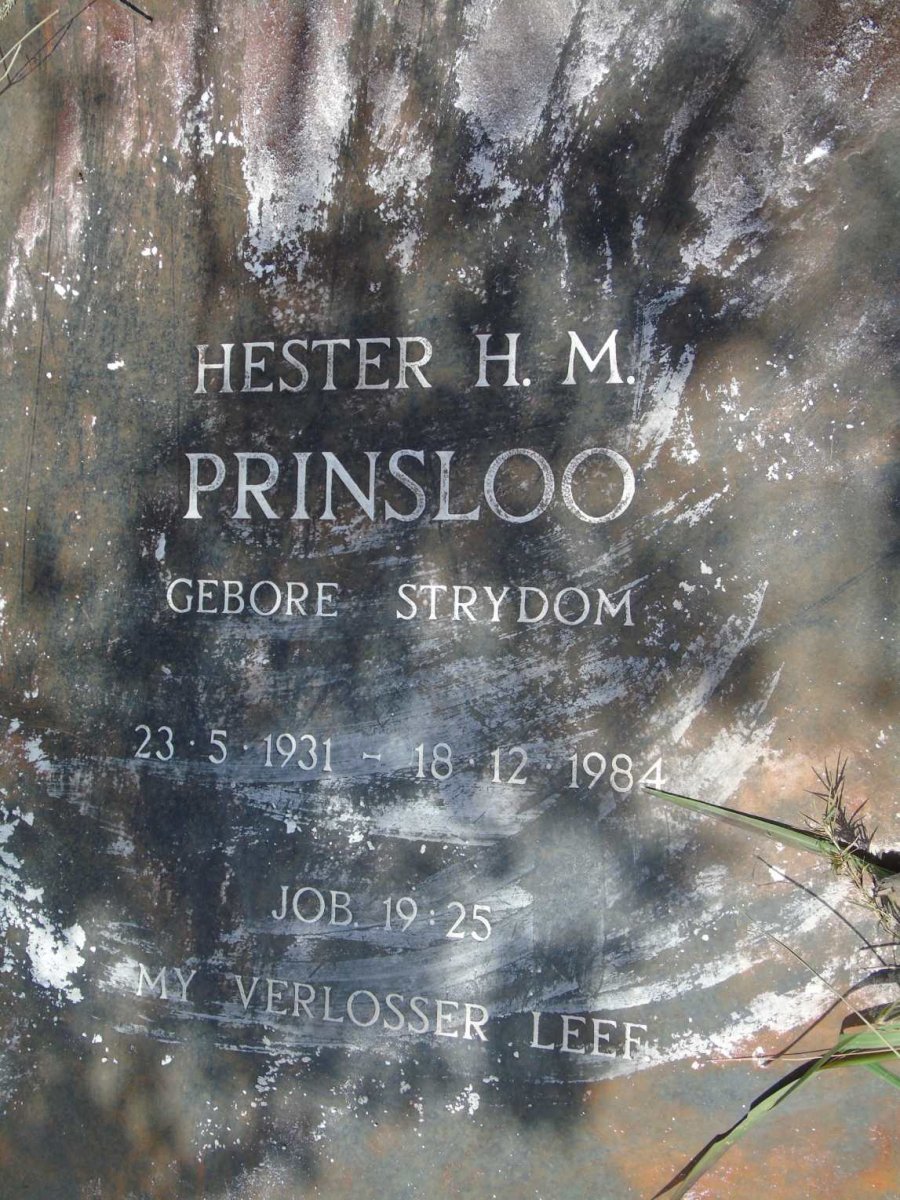 PRINSLOO Hester H.M. nee STRYDOM 1931-1984