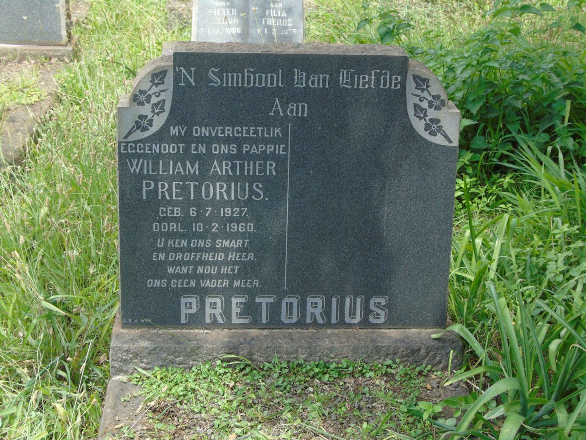 PRETORIUS William Arther 1927-1960