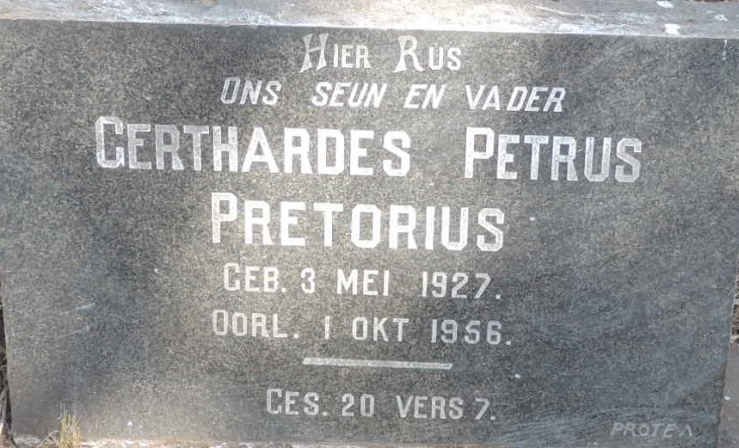 PRETORIUS Gerthardes Petrus 1927-1956