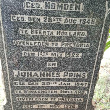 PRINS Johannes 1847-1936 &amp; Wobbina NOMDEN 1848-1922