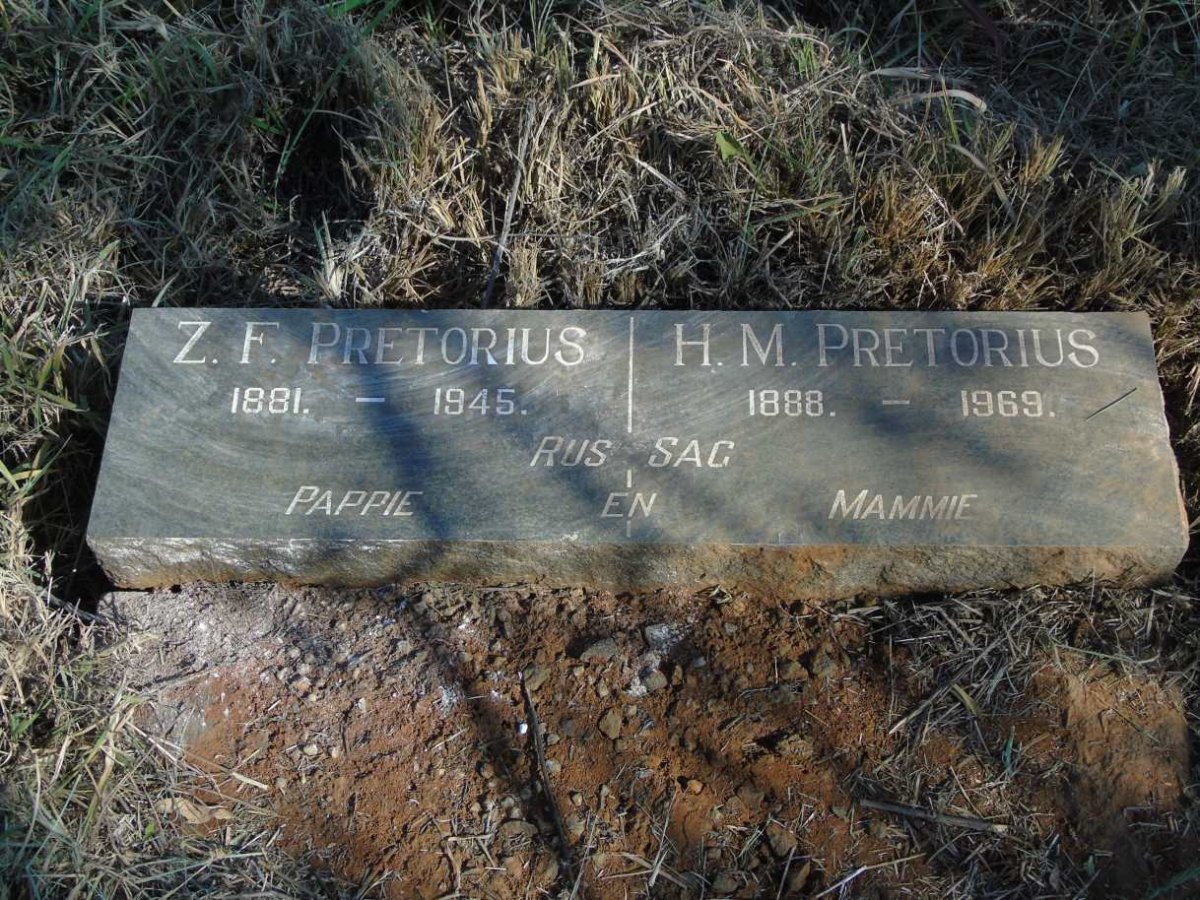 PRETORIUS Z.F. 1881-1945 & H.M. 1888-1969