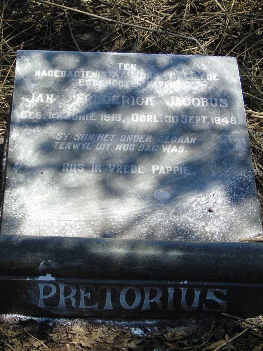 PRETORIUS Jan Frederick Jacobus 1919-1948