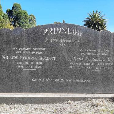PRINSLOO Willem Hendrik Boshoff 1908-1960 &amp; Anna Elizabeth NEL voorheen PRINSLOO nee STREICHER 1912-1962