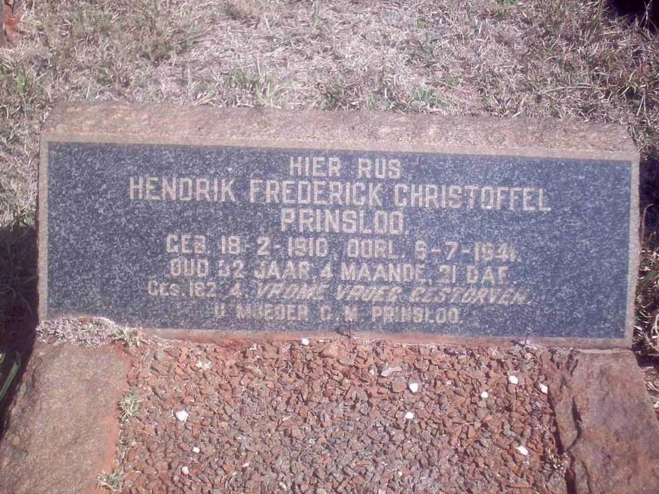 PRINSLOO Hendrik Frederick Christoffel 1910-1941
