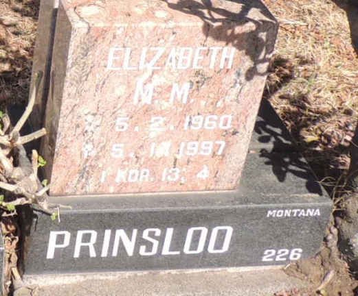 PRINSLOO Elizabeth N.M. 1960-1997