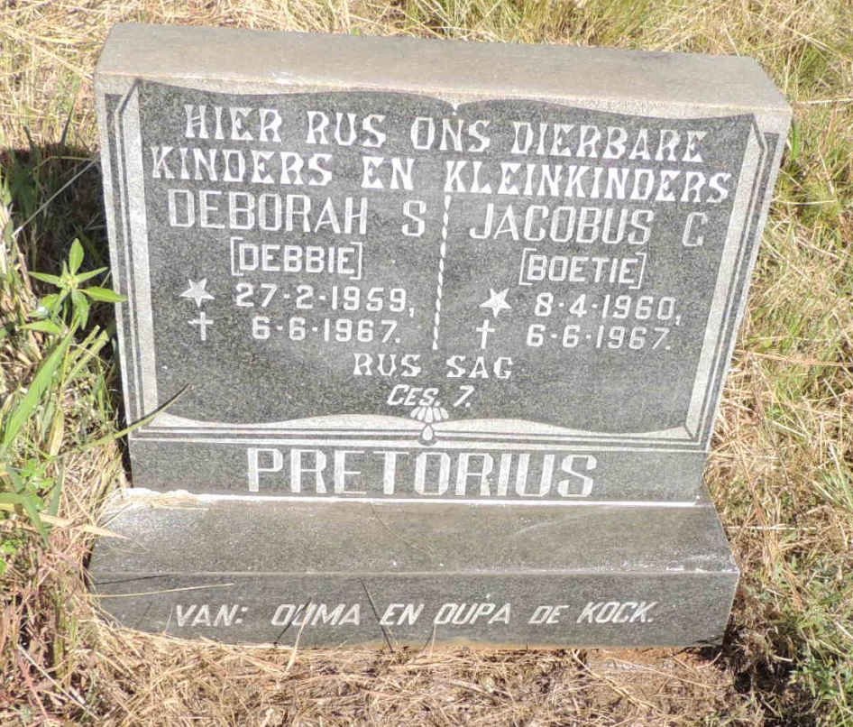 PRETORIUS Deborah S. 1959-1967 :: PRETORIUS Jacobus C. 1960-1967