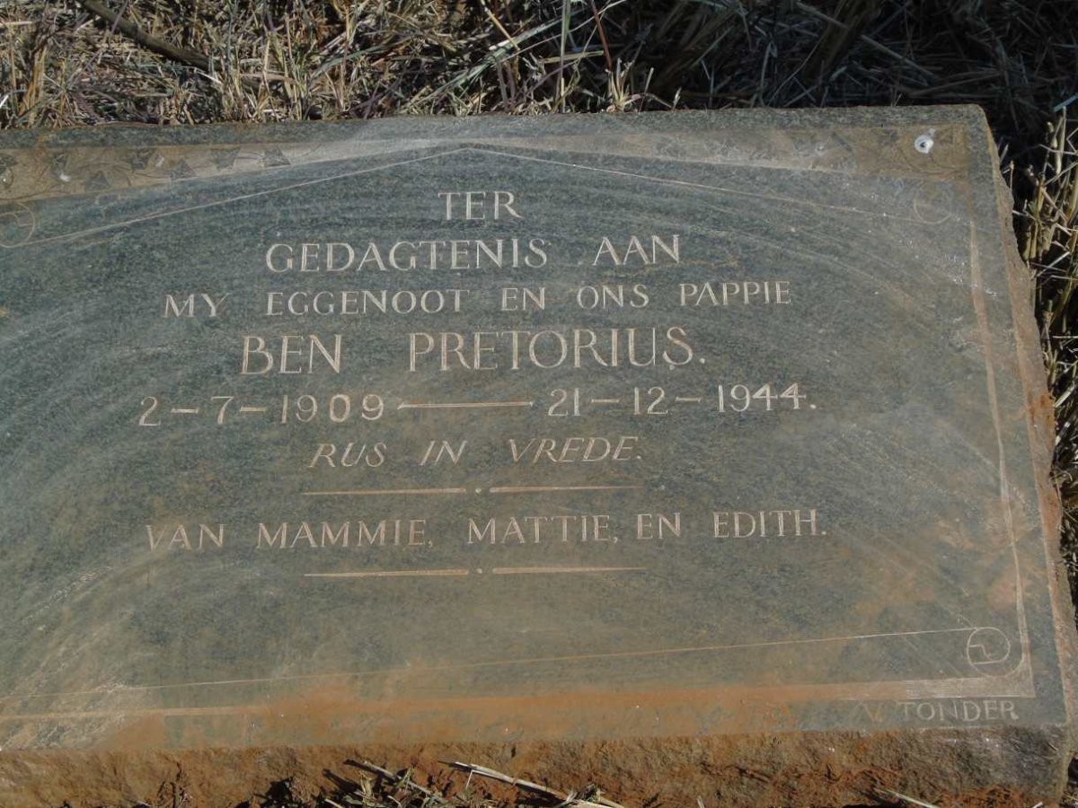 PRETORIUS Ben 1909-1944