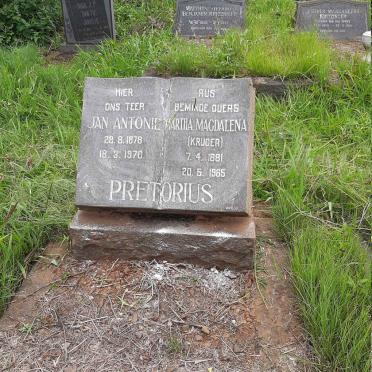 PRETORIUS Jan Antonie 1878-1970 &amp; Martha Magdalena KRUGER 1881-1965