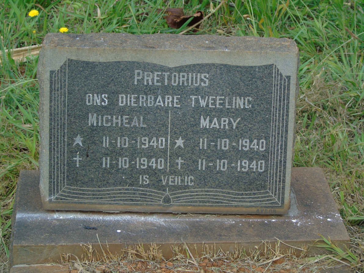 PRETORIUS Micheal 1940-1940 :: PRETORIUS Mary 1940-1940