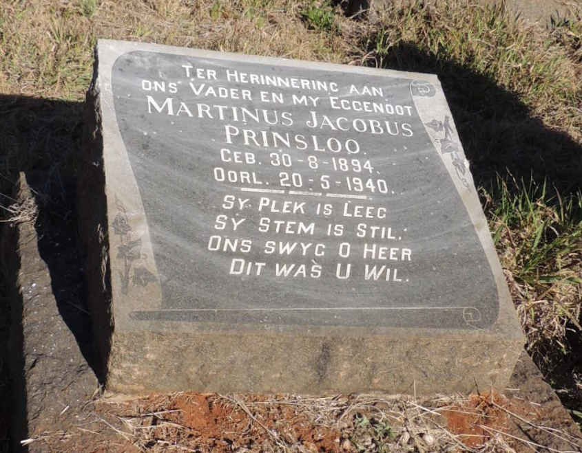 PRINSLOO Martinus Jacobus 1894-1940