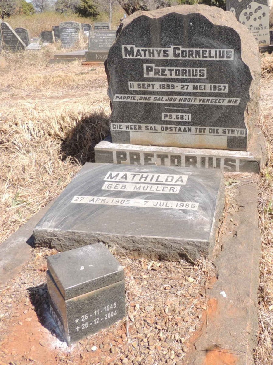 PRETORIUS Mathys Cornelius 1899-1957 & Mathilda MULLER 1905-1986 :: PRETORIUS Mathys Cornelius 1945-2004_2
