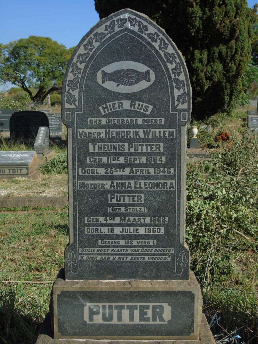 PUTTER Hendrik Willem Theunis 1864-1946 & Anna Eleonora STOLZ 1868-1960