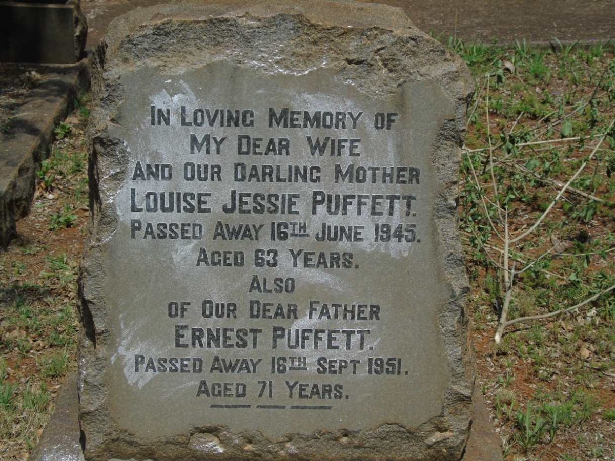PUFFETT Ernest -1951 & Louise Jessie -1945