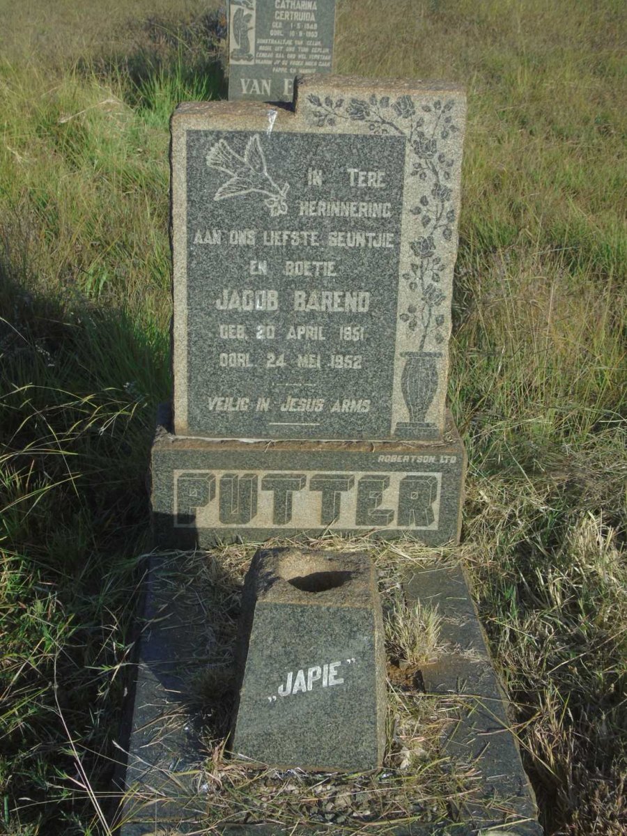 PUTTER Jacob Barend 1951-1952