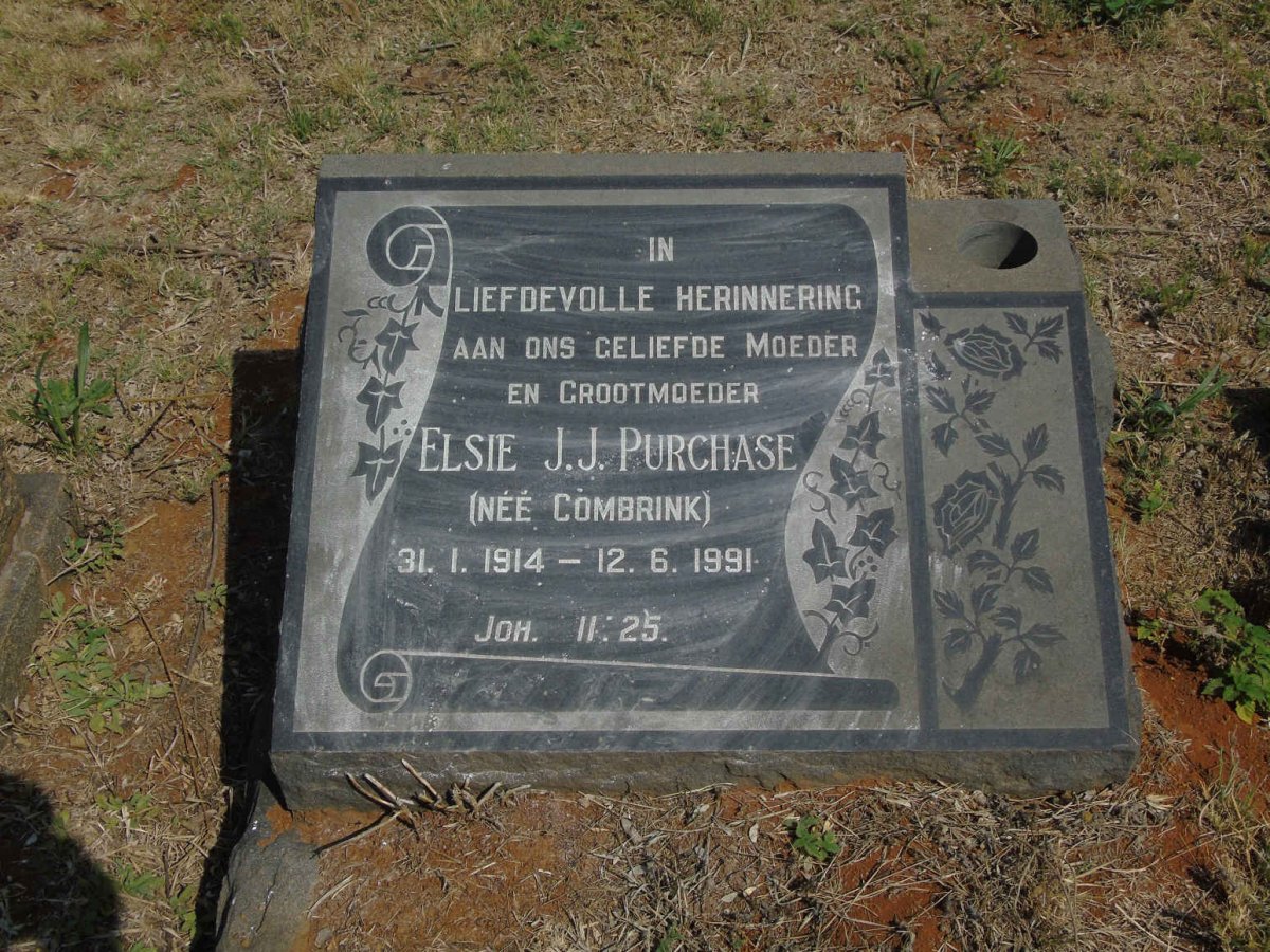 PURCHASE Elsie J.J. nee COMBRINK 1914-1991