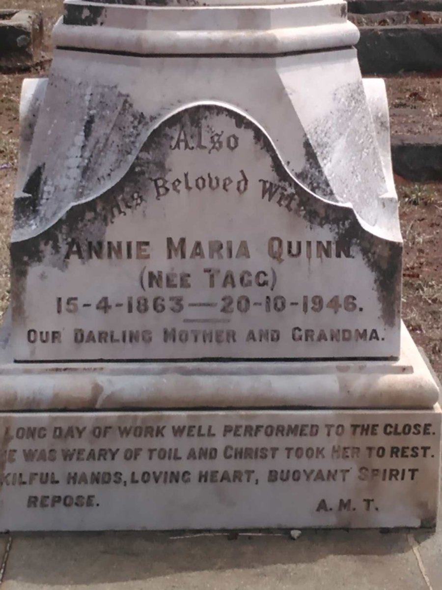 QUINN Annie Maria nee TAGG 1863-1946
