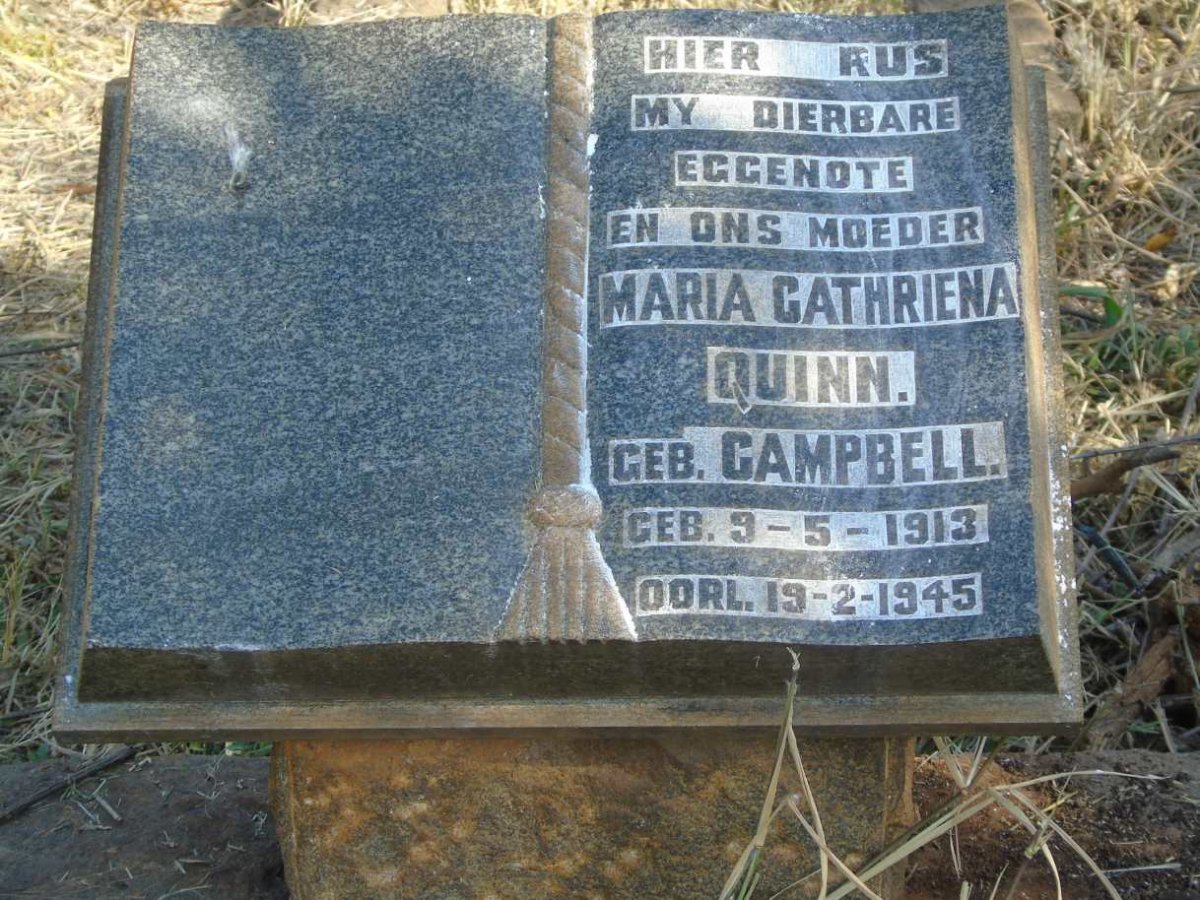 QUINN Maria Cathriena nee CAMPBELL 1913-1945