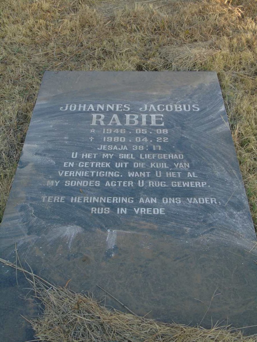 RABIE Johannes Jacobus 1946-1980