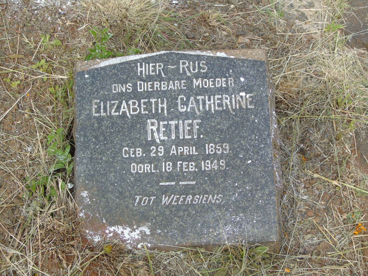 RETIEF Elizabeth Catherine 1859-1949