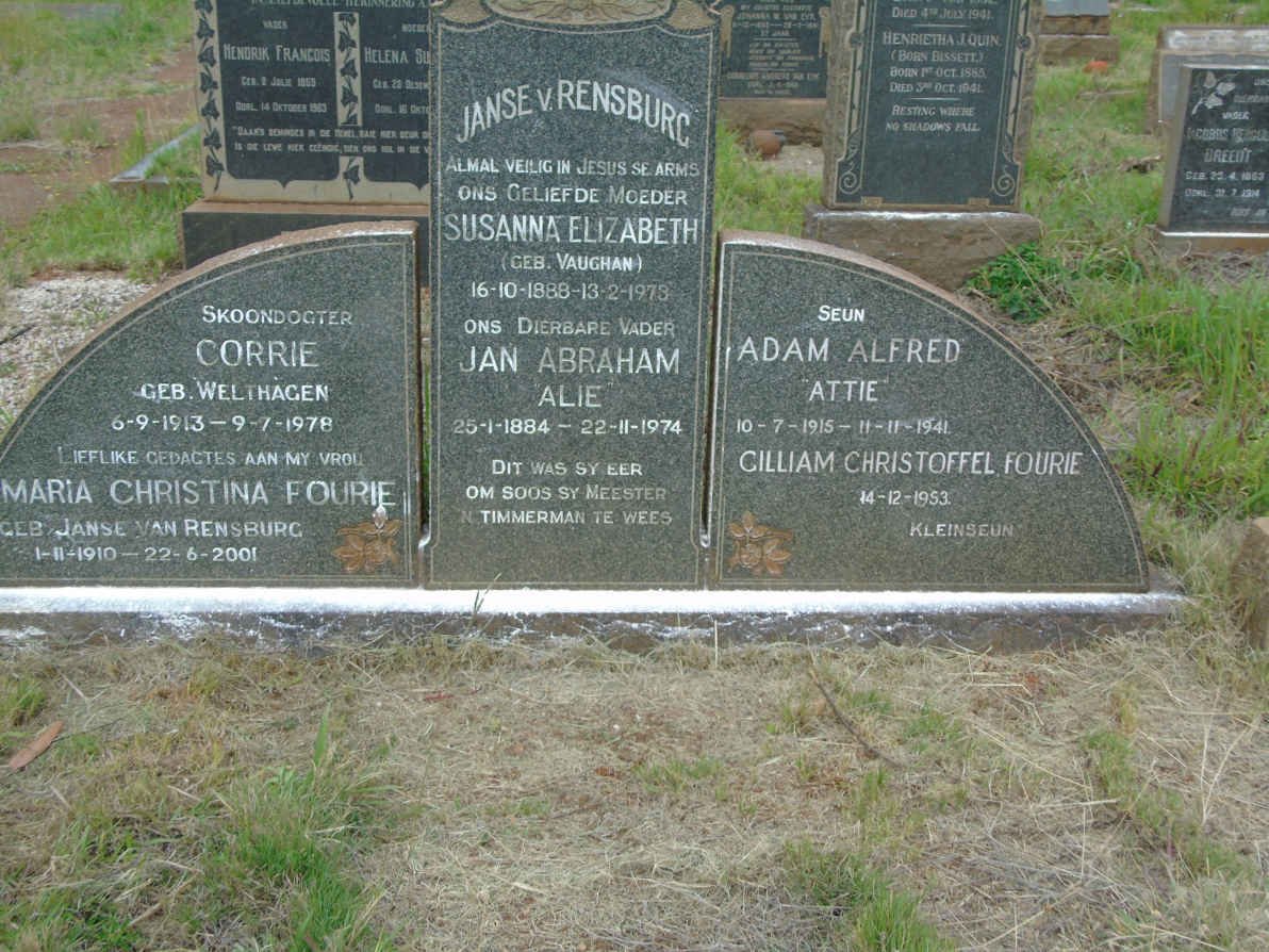 RENSBURG, Janse van :: VAUGHN :: FOURIE :: WELTHAGEN