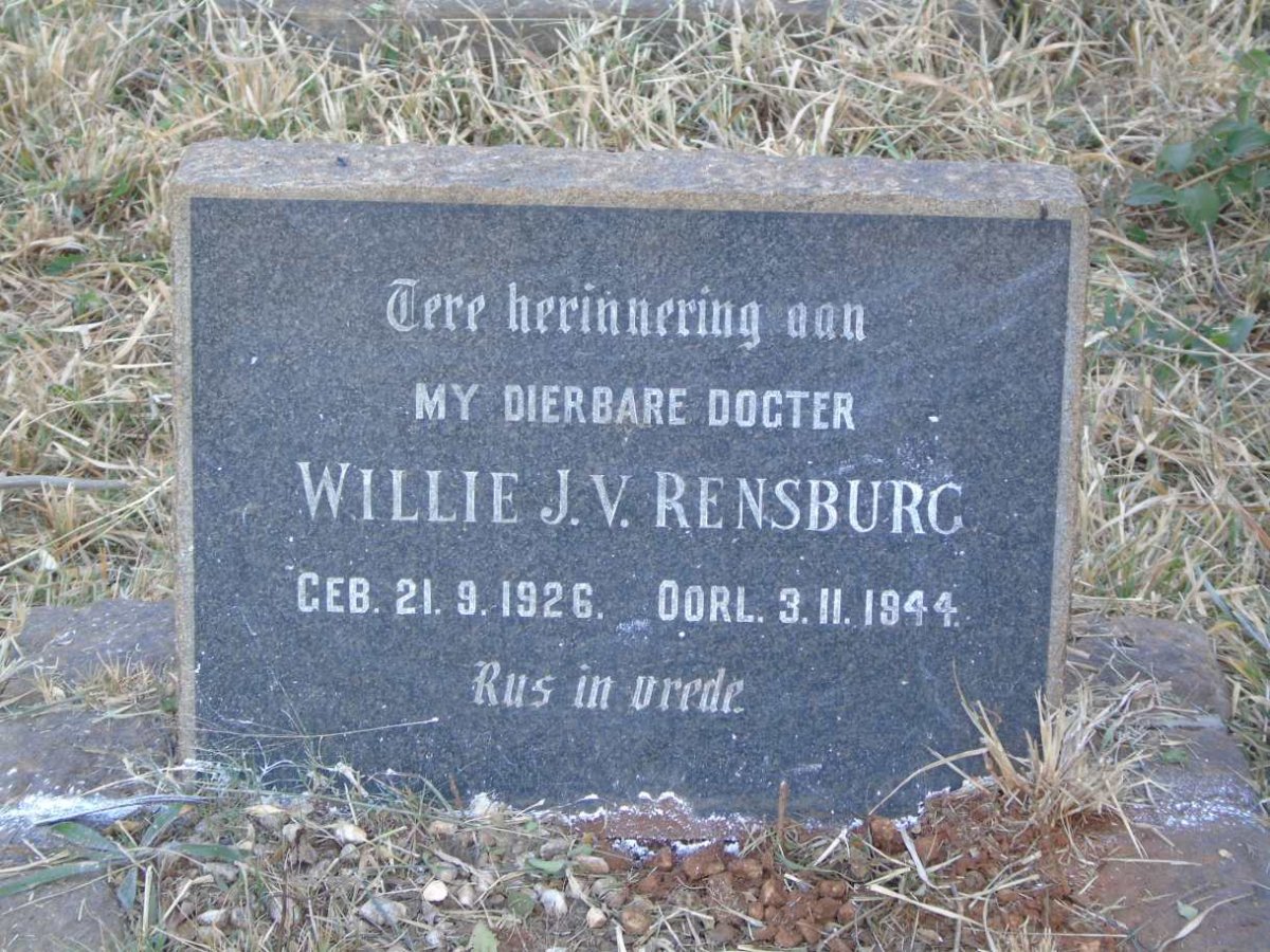 RENSBURG Willie, J.v. 1926-1944