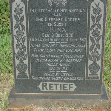 RETIEF Rina 1932-1947