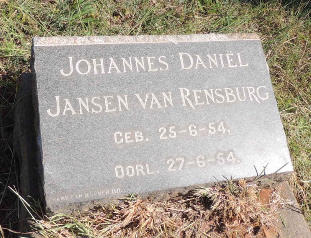 RENSBURG Johannes Daniel, Jansen van 1954-1954