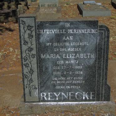 REYNECKE Maria Elizabeth nee MARITZ 1902-1938