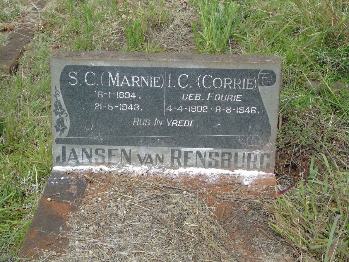 RENSBURG S.C., Jansen van 1894-1943 & I.C. FOURIE 1902-1946