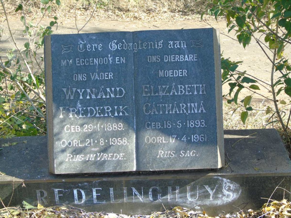 REDELINGHUYS Wynand Frederik 1889-1958 & Elizabeth Catharina 1893-1961
