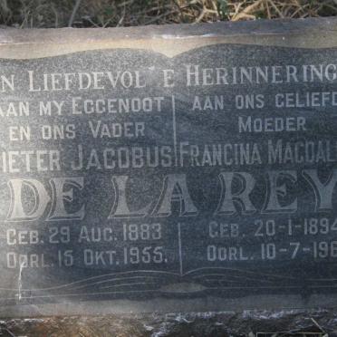 REY Pieter Jacobus, de la 1883-1955 & Francina Magdalena 1894-1961