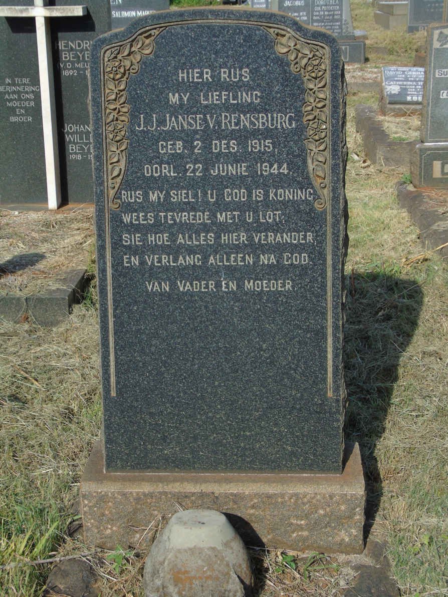 RENSBURG J.J., Janse van 1915-1944