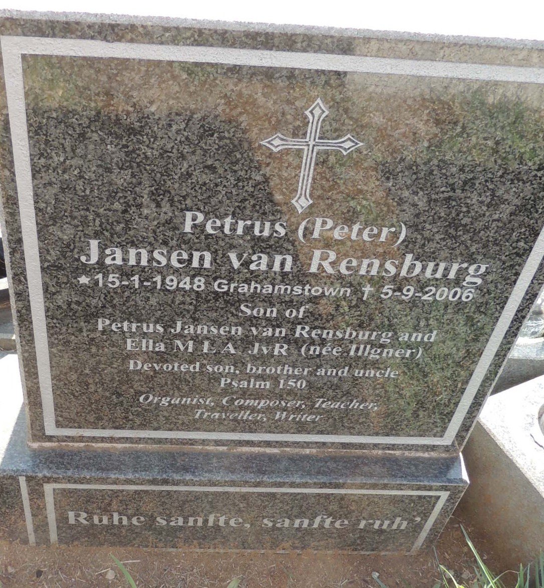 RENSBURG Petrus, Jansen van 1948-2006
