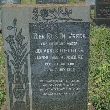 RENSBURG Johannes Frederick, Janse van 1891-1946