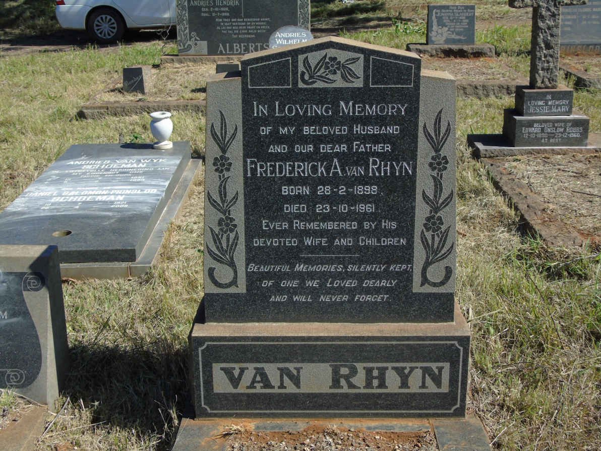 RHYN Frederick A., van 1898-1961