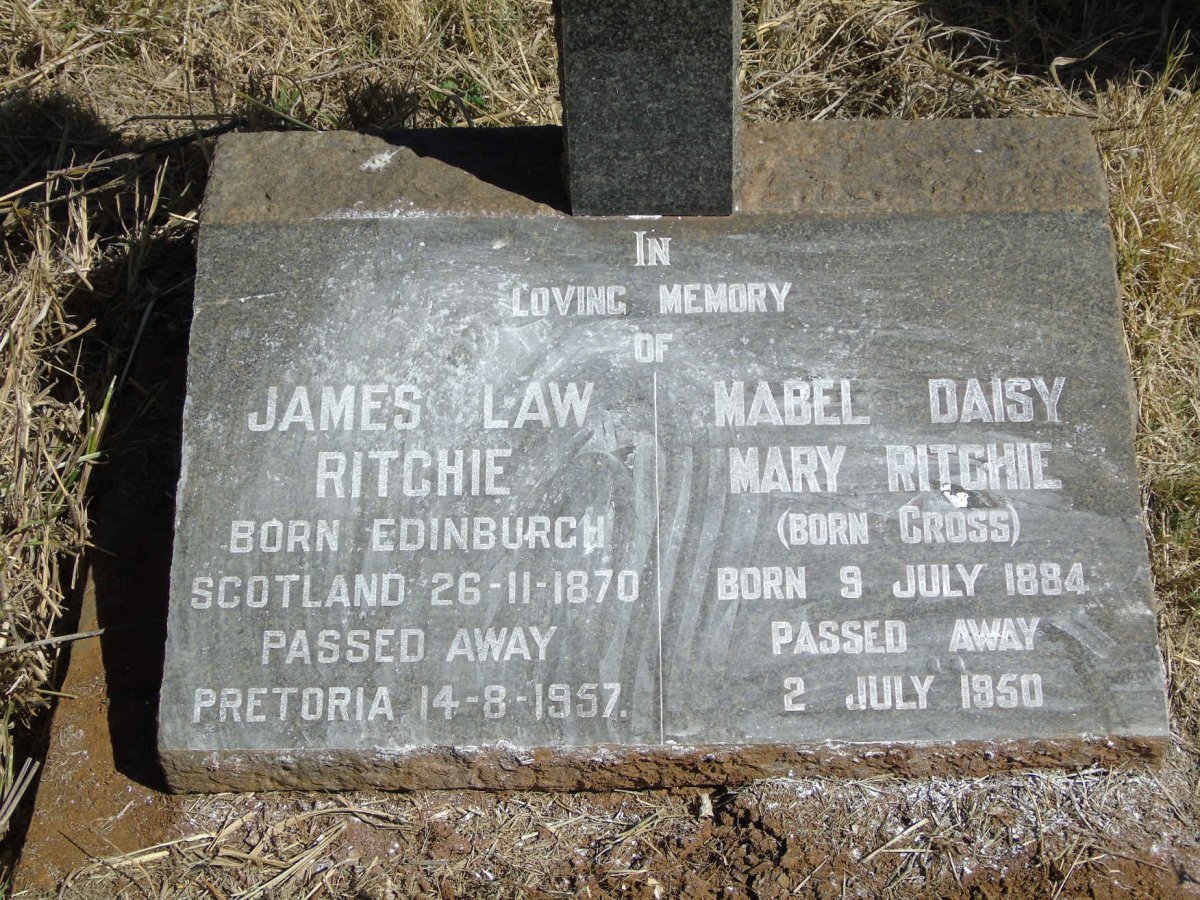 RITCHIE James Law 1870-1957 &amp; Mabel Daisy Mary CROSS 1884-1950