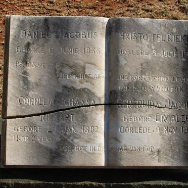 RIEKERT Daniel Jacobus Christoffel 1866-1921 &amp; Cornelia Johanna Gertruida Jacoba GROBLER 1882-1962