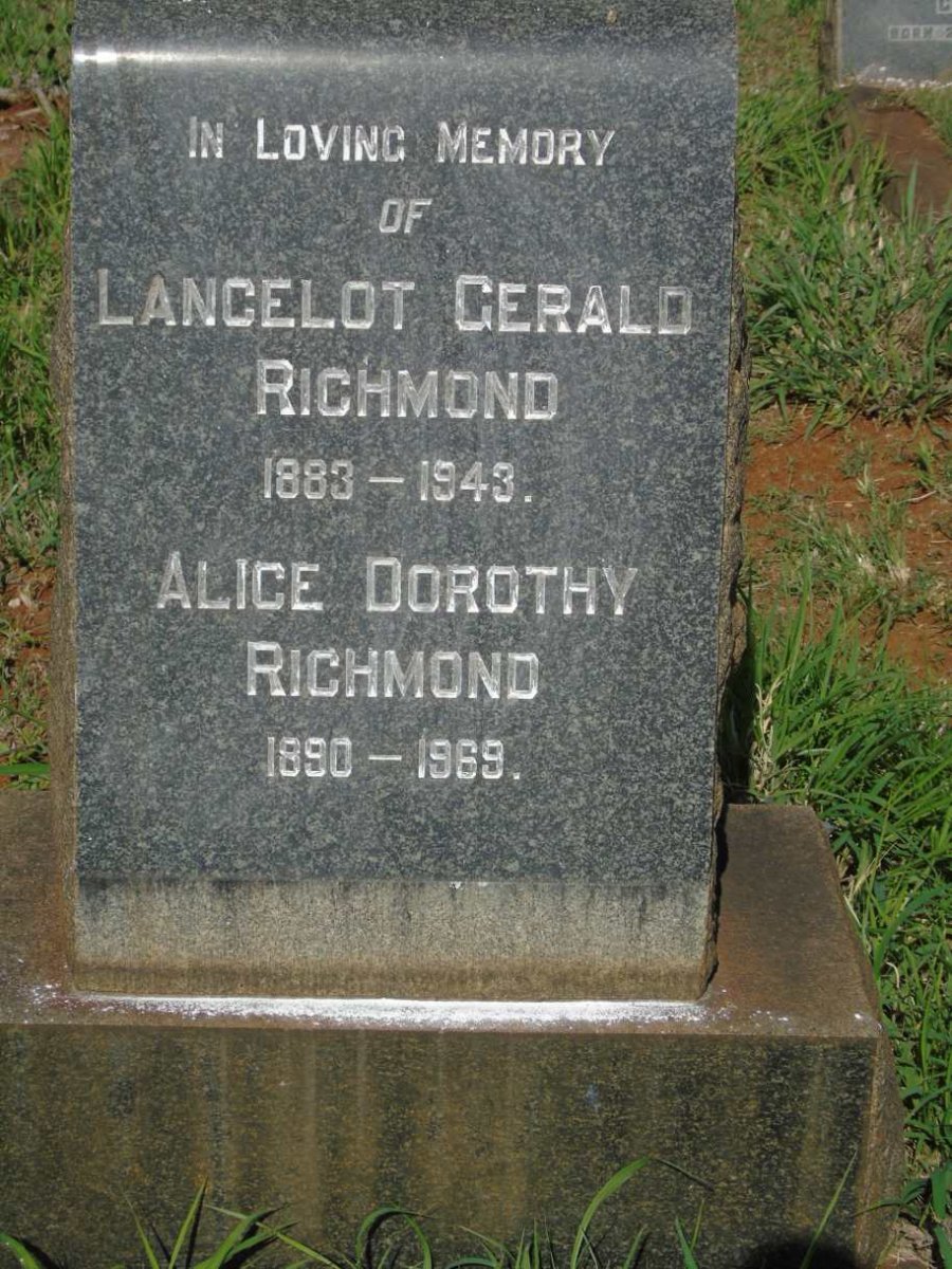 RICHMOND Lancelot Gerald 1883-1943 & Alice Dorothy 1890-1969